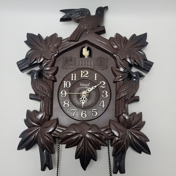 Vintage Telesonic Battery Operated Quartz Movement Music Cuckoo Clock - Picture 12 of 13